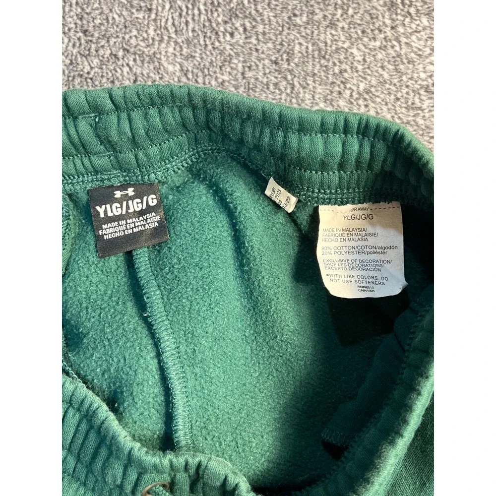Under Armour Kids Rival Fleece Cargo Sweatpants Green Joggers YLG Large